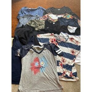 Mixed Brand Tops Bundle Women Large Multicolored Good 12pc Lot Casual Athletic